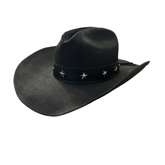 FLUFFY‎ SENSE Western Cowboy Hat Black Woven Coated Canvas Cattlemen Unisex main image 11